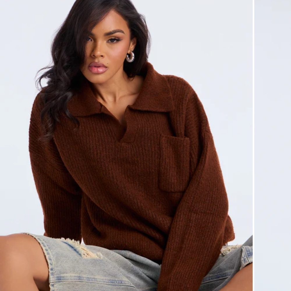 Chocolate Collared Sweater
